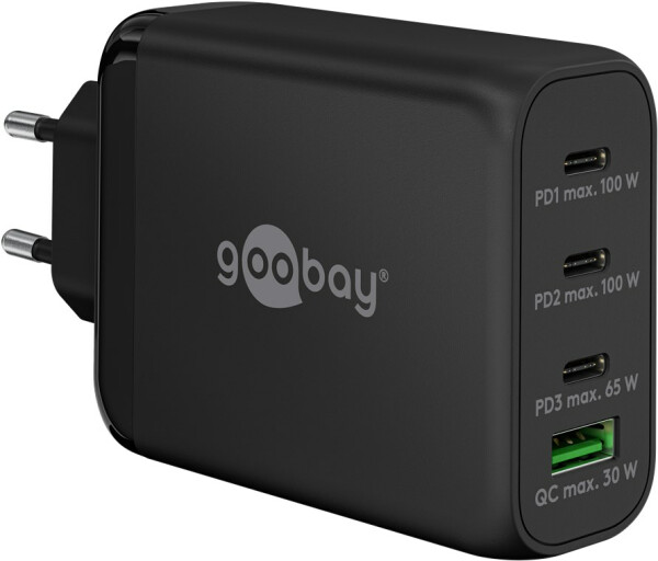 Goobay USB-C PD Multiport-Schnellladegerät 100 W schwarz