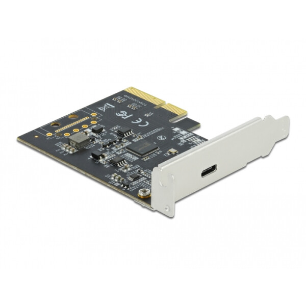 Delock PCI Express x4 Karte zu 1 x extern SuperSpeed USB 20 Gbps (USB 3.2 Gen 2x2) USB Type-C™ Buchse, PCIe, PCIe, USB 3.2 Gen 2 (3.1 Gen 2), Niedriges Profil, PCIe 3.0, Edelstahl, PC