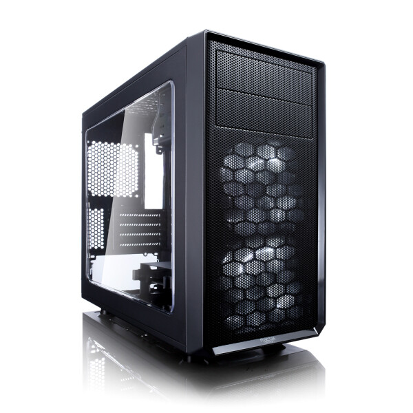 Fractal Design Focus G Mini, Mini Tower, PC, Schwarz, ITX, micro ATX, Weiß, Taschenlüfter, Vorderseite