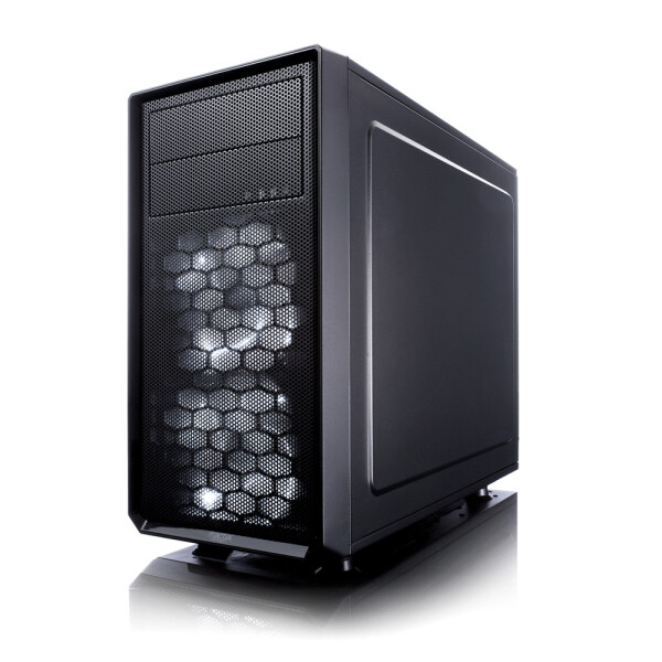 Fractal Design Focus G Mini, Mini Tower, PC, Schwarz, ITX, micro ATX, Weiß, Taschenlüfter, Vorderseite