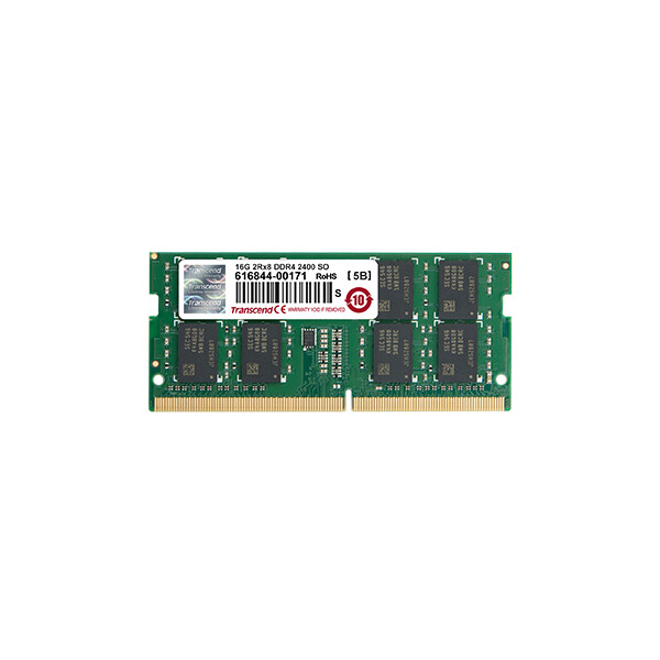 Transcend 16GB DDR4-2400, 16 GB, 2 x 8 GB, DDR4, 2400 MHz, 260-pin SO-DIMM