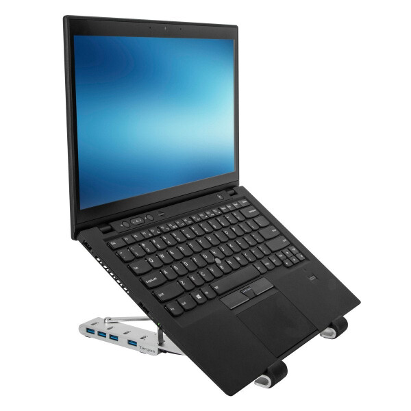 Targus AWU100205GL, Laptop-Ständer, Silber, Aluminium, 25,4 cm (10"), 39,6 cm (15.6"), USB 3.2 Gen 1 (3.1 Gen 1) Type-C