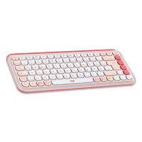 Logitech POP Icon Combo, Kabellos, Bluetooth, Scherenschalter, QWERTZ, Pink, Weiß, Maus enthalten