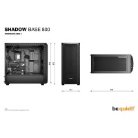 Be Quiet! Shadow Base 800 Black - Midi Tower - PC - Schwarz - ATX - EATX - micro ATX - Mini-ITX - Acrylnitril-Butadien-Styrol (ABS) - Stahl - Gehärtetes Glas - 18 cm
