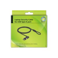 Navilock 20916 - 1,8 m - USB Typ-A - Zahlenschloss - Karbonstahl - Schwarz