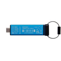 Kingston IronKey 16GB USB-C Keypad 200C, FIPS 140-3 Lvl 3 (ausstehend) AES256, 16 GB, USB Typ-C, 3.2 Gen 1 (3.1 Gen 1), 145 MB/s, Schutzhülle, Blau