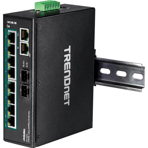 TRENDnet TI-PG102, Unmanaged, Gigabit Ethernet (10/100/1000), Vollduplex, Power over Ethernet (PoE), Wandmontage