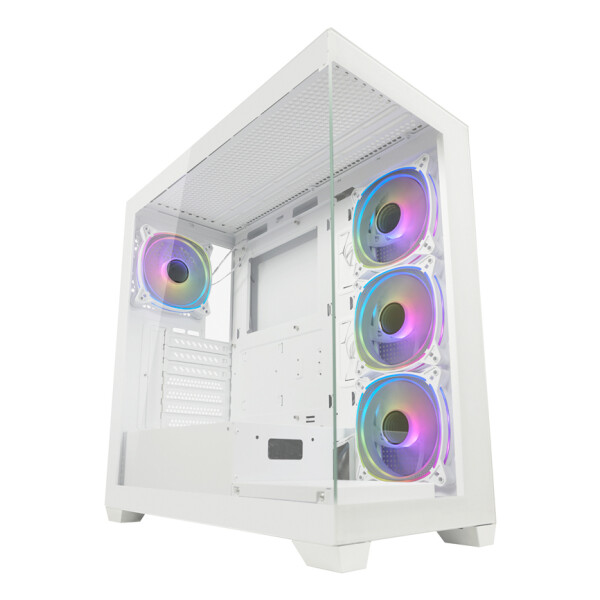 LC-Power LC-715W-ON, Midi Tower, PC, Weiß, ATX, micro ATX, Mini-ITX, Metall, Kunststoff, Gehärtetes Glas, Gaming