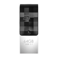 Silicon Power Mobile C31 - 64 GB - USB Type-A / USB Type-C - 3.2 Gen 1 (3.1 Gen 1) - Drehring - 3,3 g - Schwarz - Silber