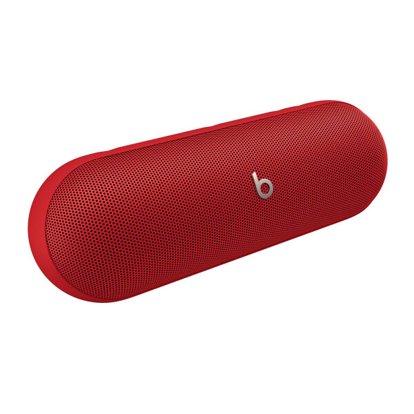 Apple Beats Pill - Kabelloser Bluetooth Lautsprecher - Signalrot, Neodym, Verkabelt & Kabellos, USB Typ-C, Tragbarer Stereo-Lautsprecher, Rot, Tasten