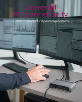 ICY BOX IB-HUB801-TB4 - Thunderbolt 4 - Thunderbolt 4 - USB 3.2 Gen 2 (3.1 Gen 2) Type-A - 40000 Mbit/s - 60 Hz - 3840 x 2160 - 7680 x 4320 - Anthrazit - Schwarz