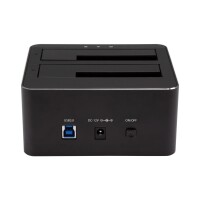 StarTech.com Zweifach SATA Festplatten Dockingstation für 2x 2,5/3,5" SATA SSDs/HDDs - USB 3.0 - HDD - SSD - SATA - Serial ATA II - Serial ATA III - 2.5,3.5" - 10 TB - USB 3.2 Gen 1 (3.1 Gen 1) Type-B - Schwarz