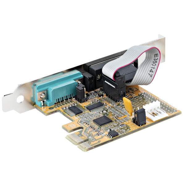 StarTech.com 2 Port PCI Express Serielle Schnittstellenkarte, PCIe auf RS232 (DB9) Karte, PC Serielle Adapter Karte / Erweiterungskarte, Voll- und Niedrigprofil Blende, 16C1050 UART, COM Retention, Windows/Linux, PCIe, Seriell, Full-height / Low-profile,