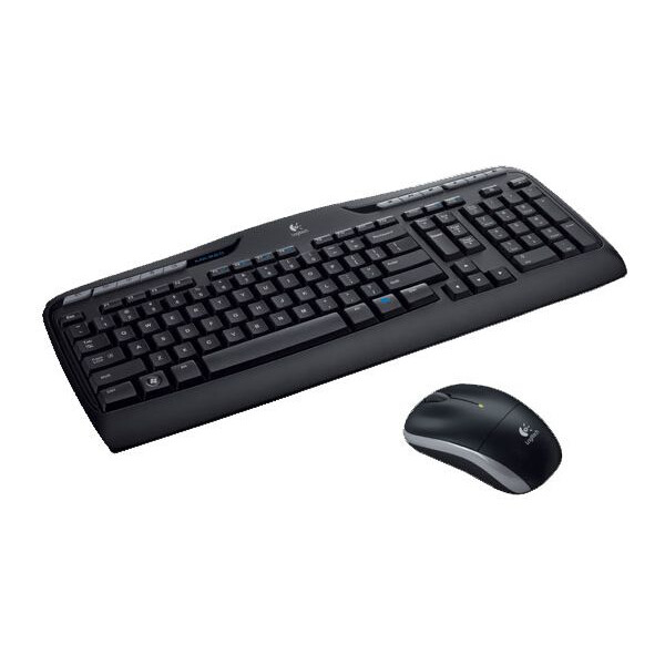 Logitech Wireless Combo MK330, Volle Größe (100%), Kabellos, RF Wireless, QWERTY, Schwarz, Maus enthalten