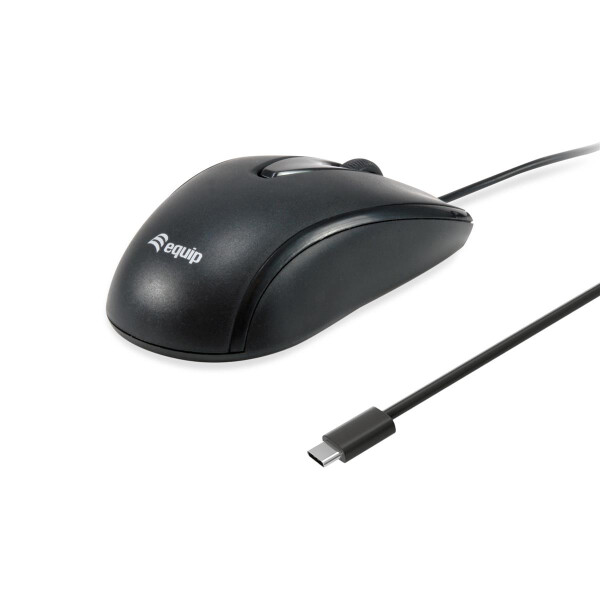 Equip USB-C Kompakte Maus, Beidhändig, Optisch, USB Typ-C, 1200 DPI, Schwarz