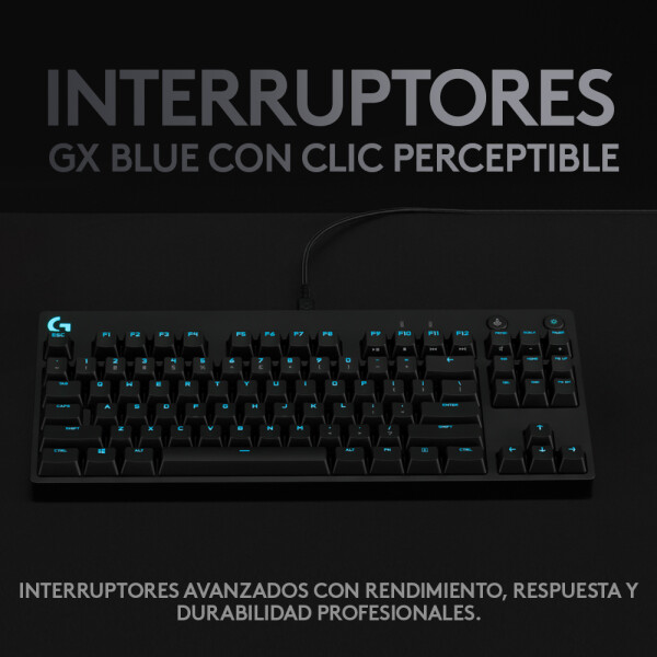 Logitech G Pro Gaming, Tenkeyless (80 - 87 %), Kabelgebunden, USB, Mechanischer Switch, RGB-LED, Schwarz