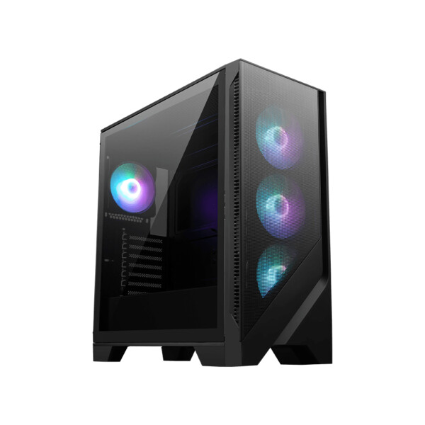 MSI MAG FORGE 320R AIRFLOW, Micro Tower, PC, Schwarz, Transparent, micro ATX, Mini-ITX, Netz, Kunststoff, Gaming