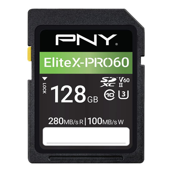 PNY EliteX-PRO60, 128 GB, SDXC, Klasse 10, UHS-II, 280 MB/s, 100 MB/s