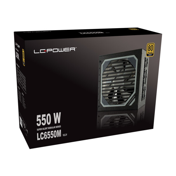 LC-Power LC6550M V2.31, 550 W, 110 - 240 V, 47 - 60 Hz, 8 A, Aktiv, 100 W