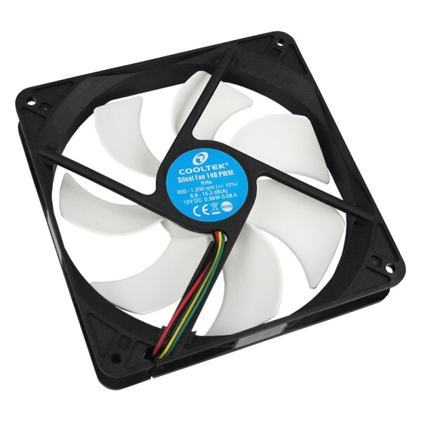 Ultron Cooltek Silent Fan 140 PWM, Ventilator, 14 cm, 600 RPM, 1200 RPM, 15,2 dB, 115,4 cfm