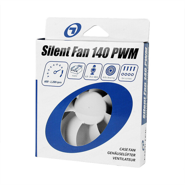 Ultron Cooltek Silent Fan 140 PWM, Ventilator, 14 cm, 600 RPM, 1200 RPM, 15,2 dB, 115,4 cfm