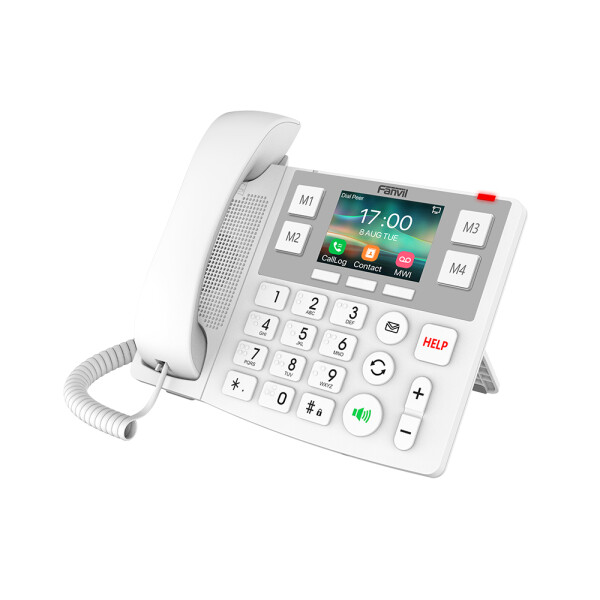 Fanvil X305, IP-Telefon, Weiß, Kabelgebundenes Mobilteil, 2 Zeilen, 1000 Eintragungen, LCD