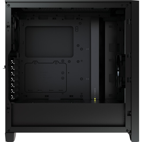 Corsair iCUE 4000D RGB, Midi Tower, PC, Schwarz, ATX, EATX, micro ATX, Mini-ITX, Kunststoff, Stahl, Gehärtetes Glas, 17 cm