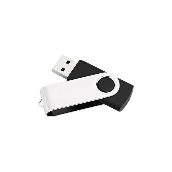 MEDIARANGE MR908NTRL, 8 GB, USB Typ-A, 2.0, 17 MB/s, Drehring, Schwarz, Silber