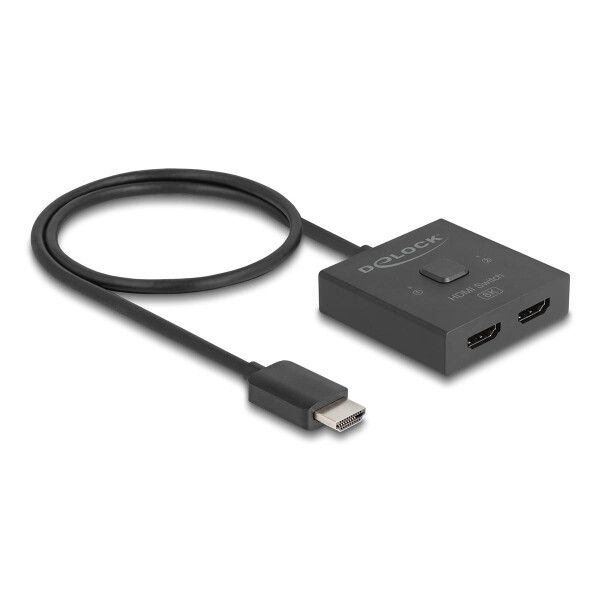 Delock HDMI Switch 2 auf 1 bidirektional 8K, HDMI, Kunststoff, Schwarz, 144 Hz, 3840 x 2160, 7680 x 4320, 7680 x 4320 Pixel