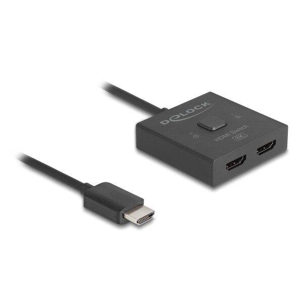 Delock HDMI Switch 2 auf 1 bidirektional 8K, HDMI, Kunststoff, Schwarz, 144 Hz, 3840 x 2160, 7680 x 4320, 7680 x 4320 Pixel