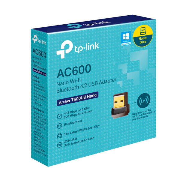 TP-LINK ARCHER T600UB NANO, Kabelgebunden, USB, WLAN, 433 Mbit/s, Schwarz