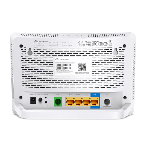 TP-LINK Wi-Fi 6 Internet Box 4, Wi-Fi 6 (802.11ax), Dual-Band (2,4 GHz/5 GHz), Eingebauter Ethernet-Anschluss, ADSL, Weiß, Tabletop-Router