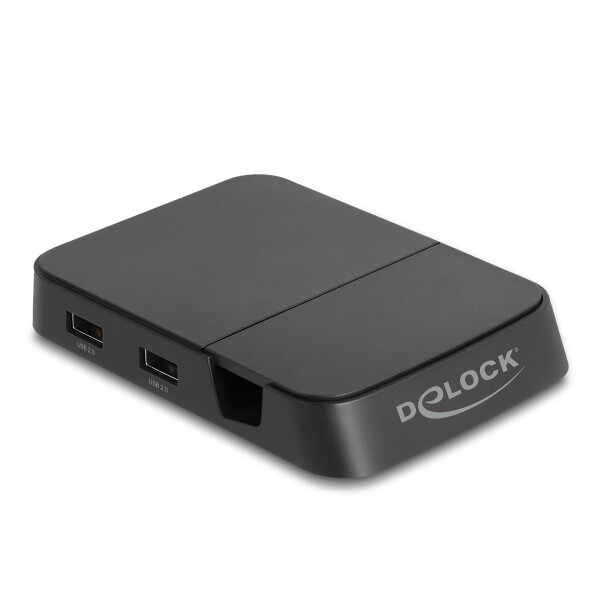 Delock Smartphone Dockingstation 4K mit integrierter Halterung - HDMI / USB / Hub / SD / Micro SD für Android oder Windows, Jede Marke, USB Typ-C, Schwarz