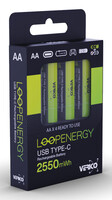 Verico LoopEnergy Li-Ion Akku AA2550 USB-C 4er Pack retail - Akku - Mignon (AA)
