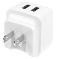 StarTech.com 2 Port USB Ladegerät / Netzteil - 2-fach Reiseladegerät 17 Watt / 3.4 Amp - Weiß - Drinnen - AC - 5 V - Weiß