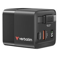 Verbatim GaN Charger 65 W Reiseladeadapter 65 1x USB-A...
