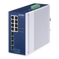 Planet IP30 Industrial 8-Port, Unmanaged, Gigabit Ethernet (10/100/1000), Wandmontage