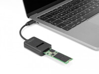 Delock Combo Konverter für M.2 NVMe PCIe oder SATA SSD mit USB Type-C 10 Gbps - USB Typ-C - Schwarz - Windows 10 - Windows 10 x64 - Windows 11 - Windows 8.1 - Windows 8.1 x64 - 1 Stück(e) - Realtek RTL9210B