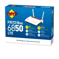 AVM FRITZ!Box 6850 LTE, Wi-Fi 5 (802.11ac), Dual-Band (2,4 GHz/5 GHz), Ethernet/LAN, 3G, Weiß, Tabletop-Router