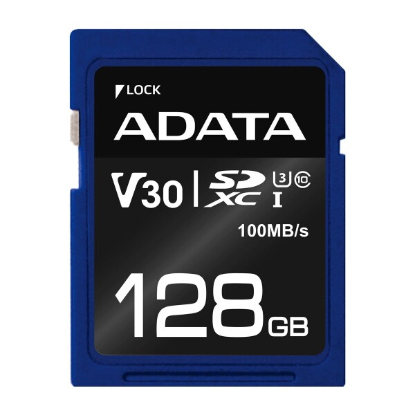 ADATA ASDX128GUI3V30S-R - 128 GB - SDXC - Klasse 10 - UHS-I - 100 MB/s - 60 MB/s