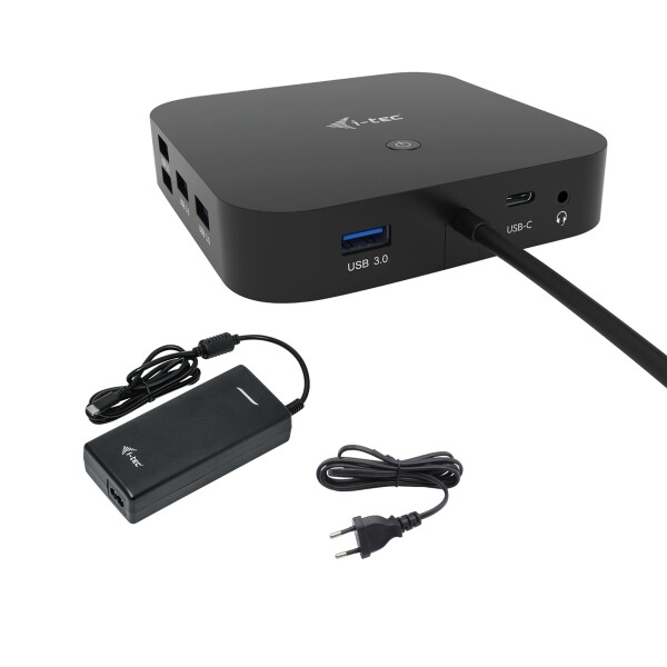 i-tec USB-C HDMI DP Docking Station with Power Delivery 100 W + Universal Charger 100 W - Kabelgebunden - USB 3.2 Gen 1 (3.1 Gen 1) Type-C - 100 W - 3,5 mm - 10,100,1000 Mbit/s - Schwarz