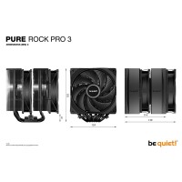 Be Quiet! kühler Pure Rock Pro 3 Black - CPU-Kühler - 34,8 dB