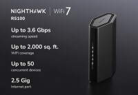 Netgear Nighthawk RS100 Dual-Band WiFi 7 Router - Router - WLAN