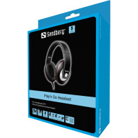 SANDBERG Playn Go Headset Black - Kabelgebunden - Anrufe/Musik - 20 - 20000 Hz - 430 g - Kopfhörer - Schwarz