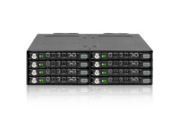 Icy Dock MB998SK-B - Schwarz - Metall - 7 mm - 2 Lüfter - 4 cm - 6 Gbit/s