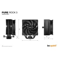 Be Quiet! kühler Pure Rock 3 Black - CPU-Kühler - 31,2 dB