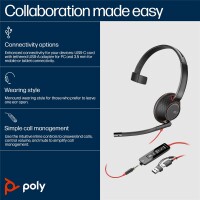 Poly Blackwire 5210 Monaural USB-C Headset+ - Headset - Mono