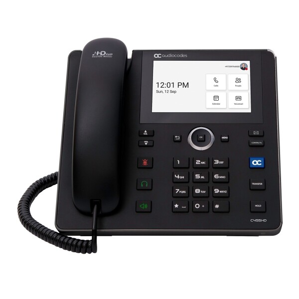 AudioCodes C455HD - IP-Telefon - Schwarz - Kabelgebundenes Mobilteil - Android - SIP-Info - 8 Zeilen