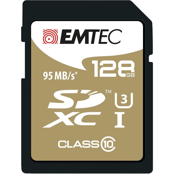 EMTEC ECMSD128GXC10SP - 128 GB - SDXC - Klasse 10 - 95 MB/s - 90 MB/s - Schwarz