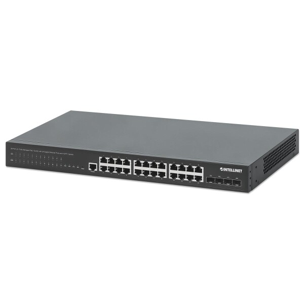 Intellinet 28-P PoE+ Managed Switch 4x10GbE 450W - Switch - 1 Gbps